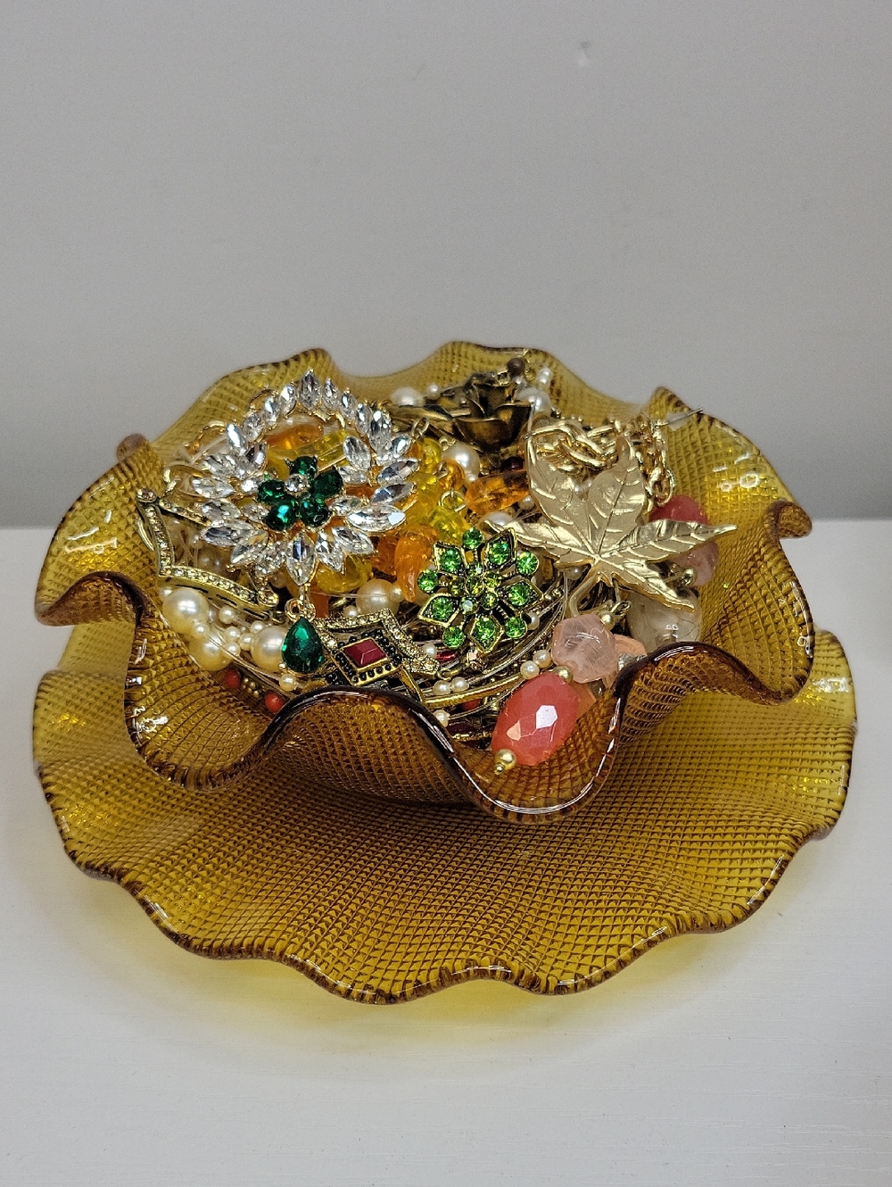 Amber Bowl With Jewelry